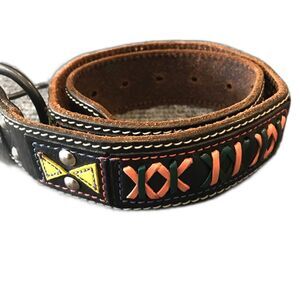 GAP Vintage Belt Women’s Size 28 Multi-Colored Studded Stitched Leather Brass